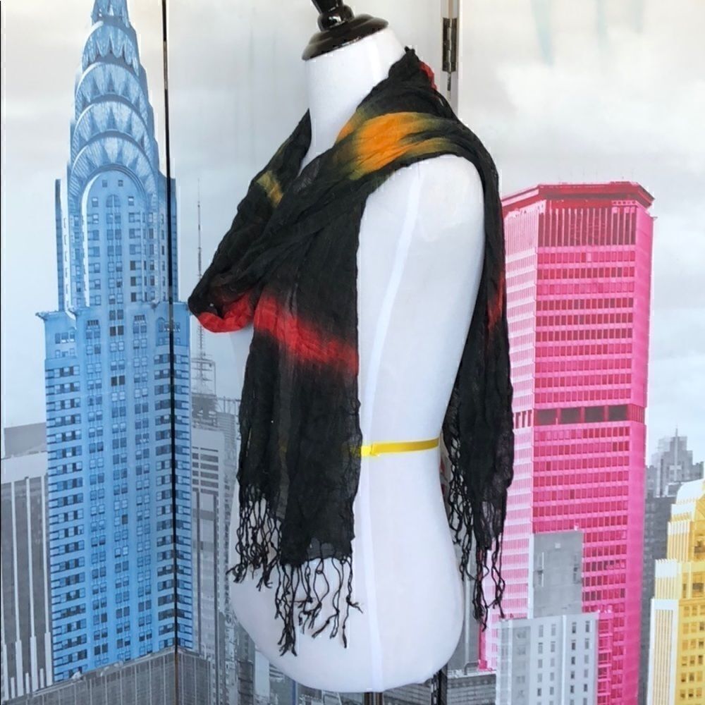 Pretty black / red / yellow scarf - Picture 2 of 6